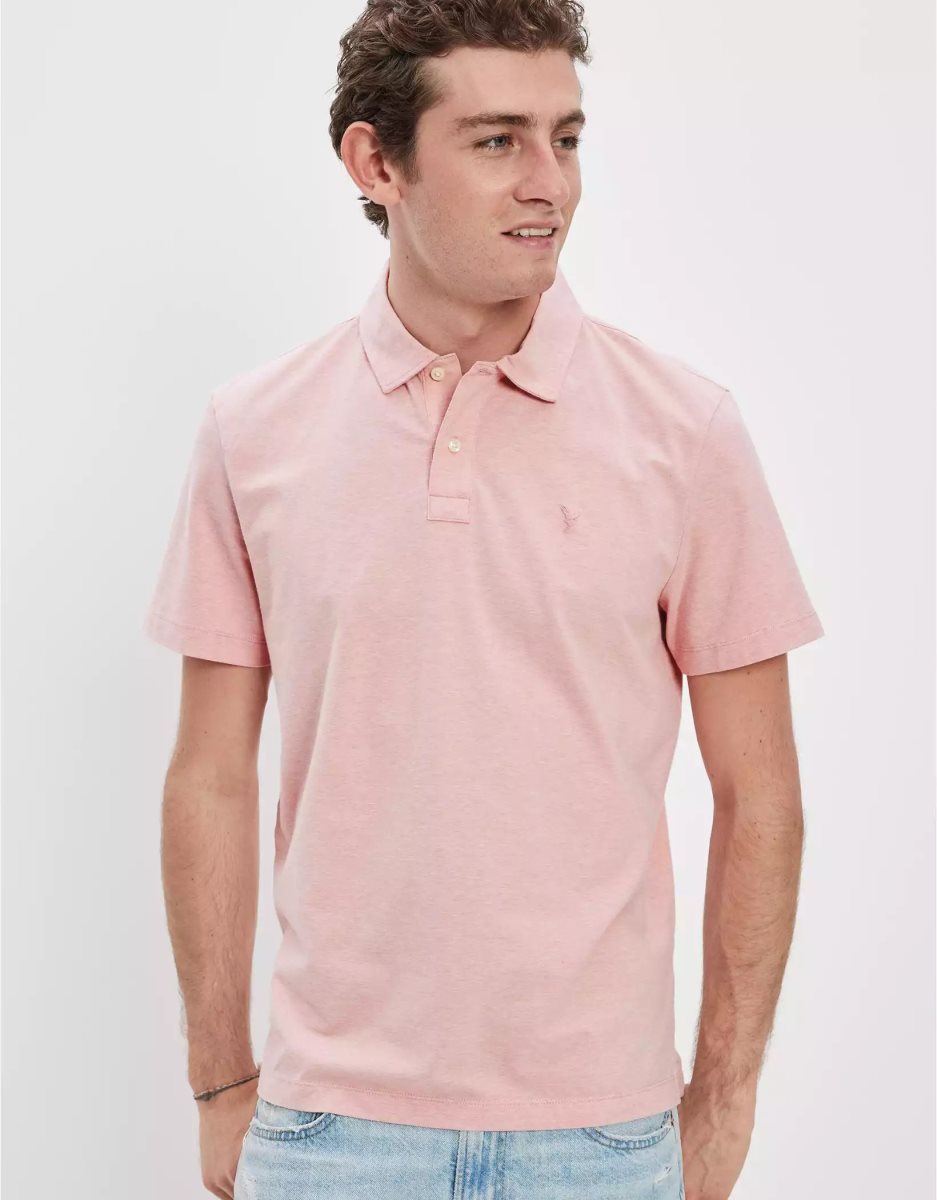 Polos American Eagle AE Super Soft Legend Jersey Rose Homme | GND-12220616